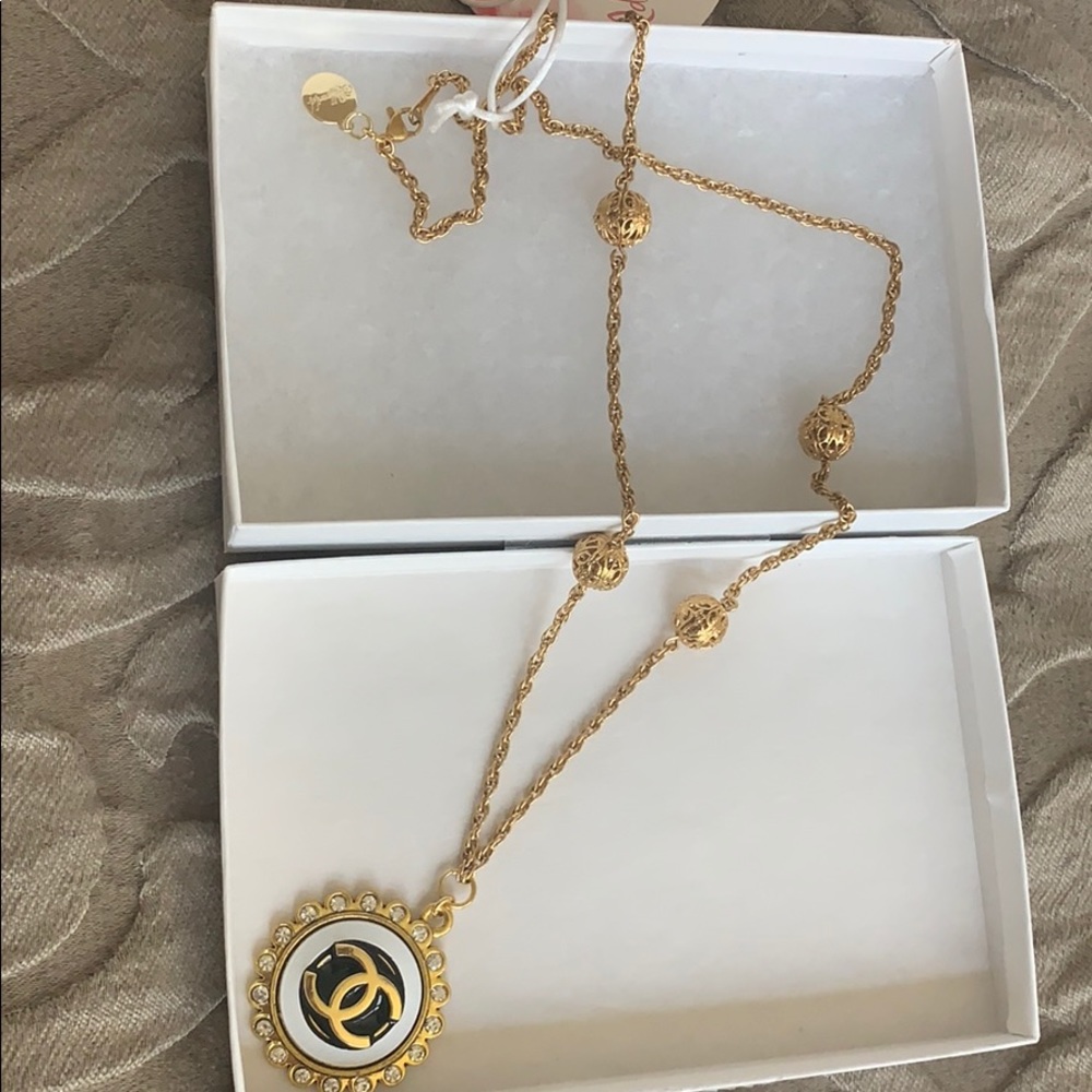 Vintage Chanel button necklace